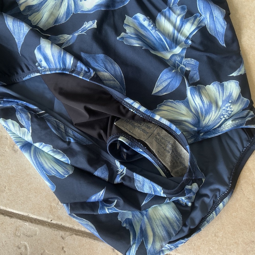 La Blanca One‎ Piece Swimsuit Women 22W Blue Pink Floral NEW Keyhole Convertible - Picture 8 of 9